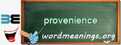 WordMeaning blackboard for provenience